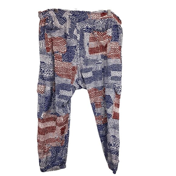 Hei Hei Anthropologie Nouveau Harem Jogger Pants‎ Size XL Xlarge  Red Blue - Picture 7 of 11